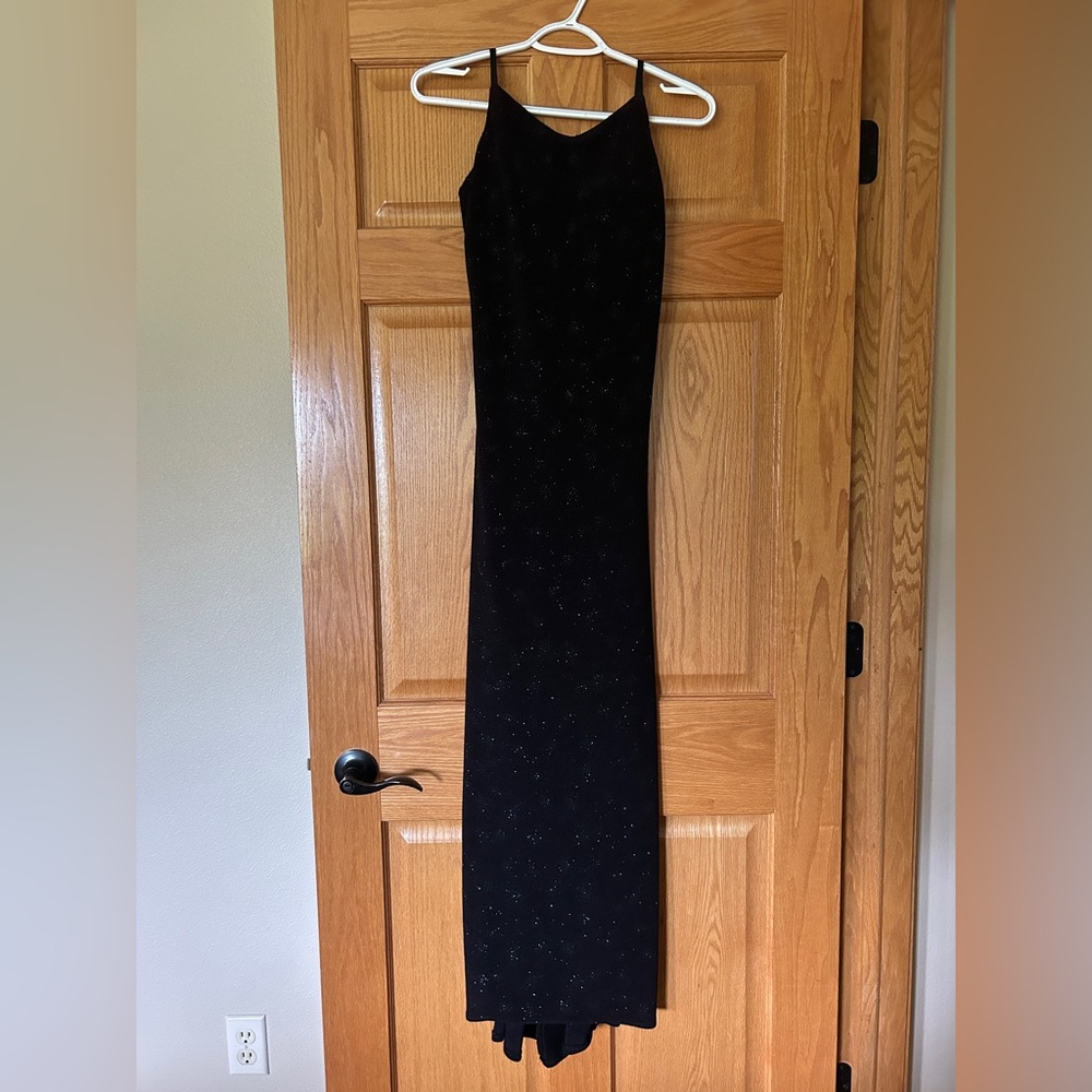 Bari Jay Black Backless Dress, size 5-6